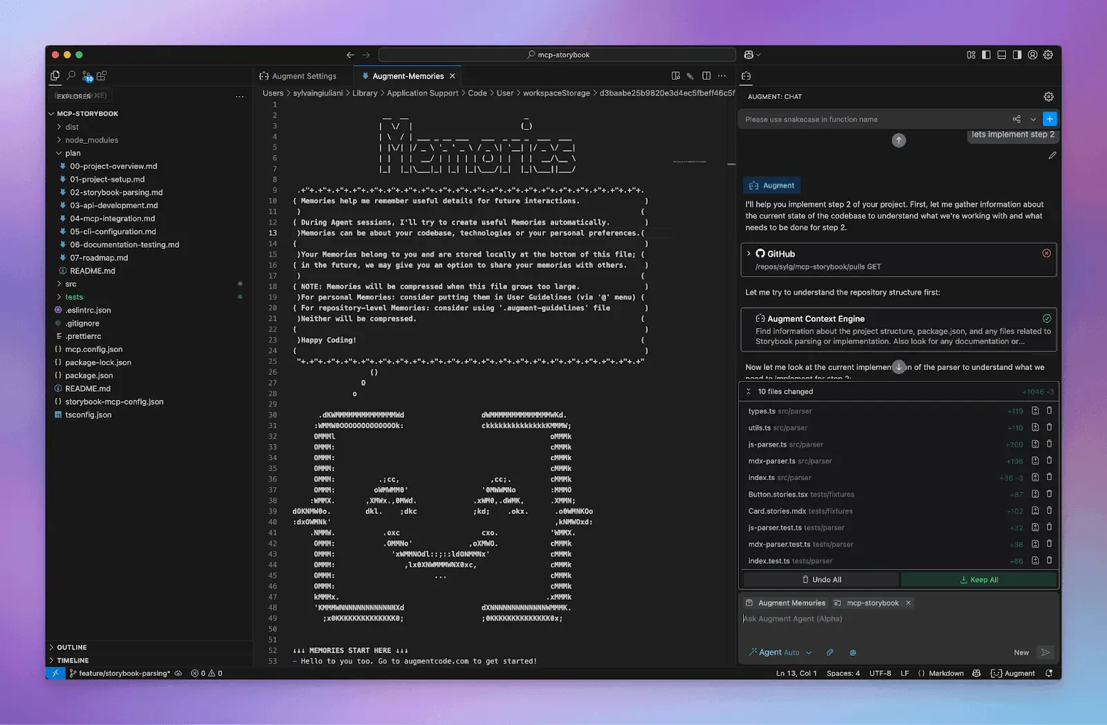 Augment Agent memories